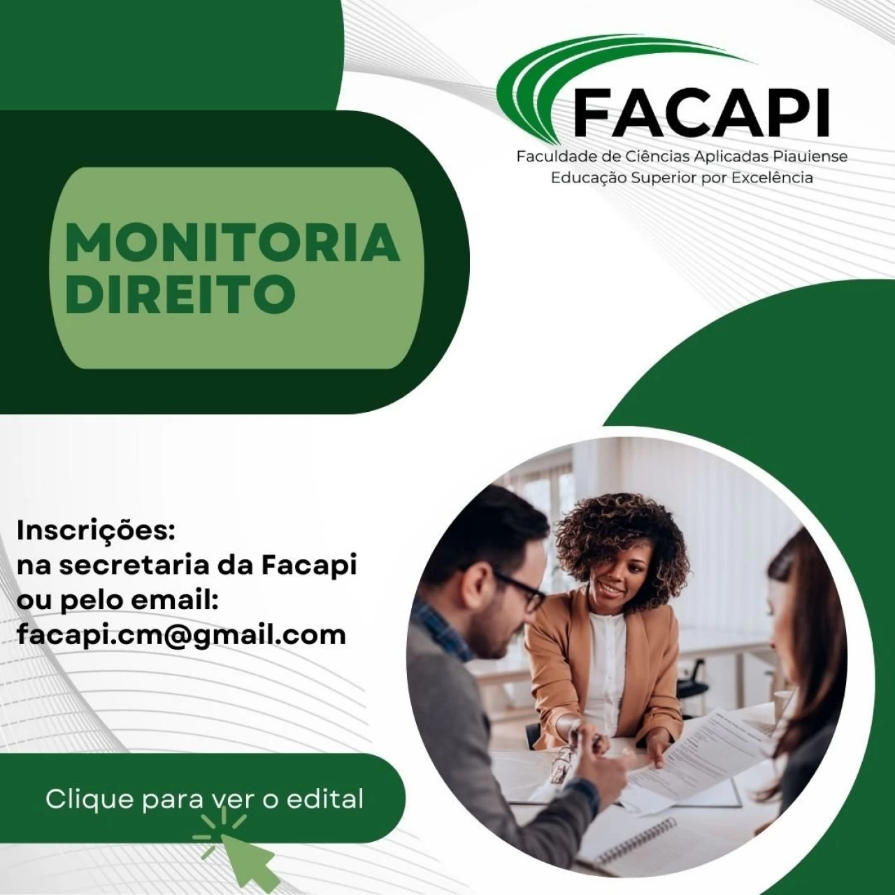 Monitoria para Curso Direito